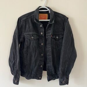 Levi's Black Washed Denim Trucker Jacket - Men's